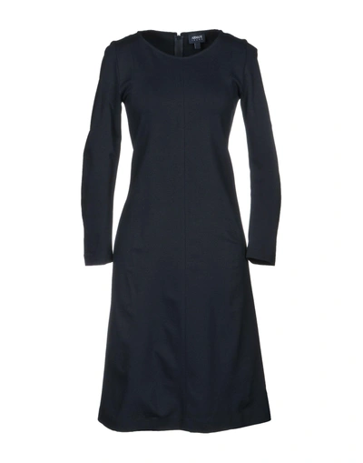 Shop Armani Jeans Knee-length Dresses In Dark Blue