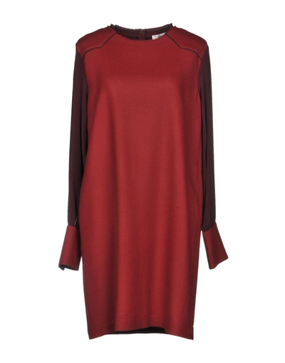 Shop Mauro Grifoni Short Dress In Brick Red