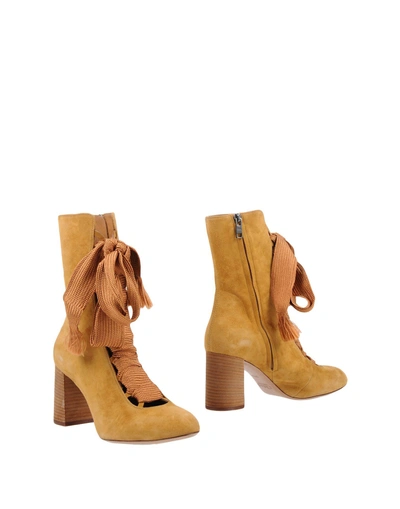 Shop Chloé Ankle Boots In Camel