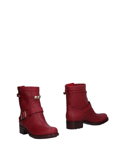 Shop Valentino Ankle Boot In Maroon