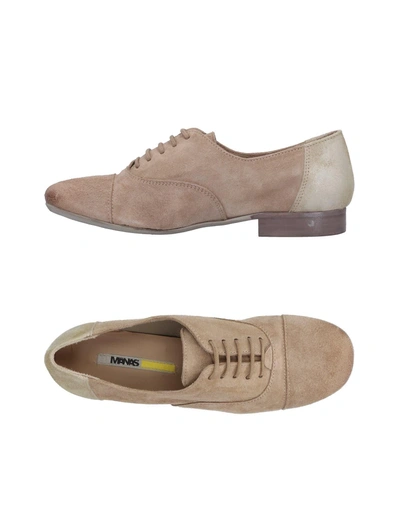 Shop Manas Laced Shoes In Beige
