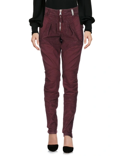 Shop High Casual Pants In Maroon