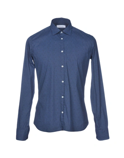 Shop Aglini Patterned Shirt In Dark Blue