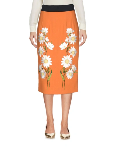 Shop Dolce & Gabbana Woman Midi Skirt Orange Size 0 Wool