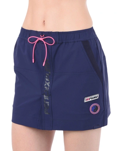 Shop Fenty X Puma Mini Skirt In Dark Blue