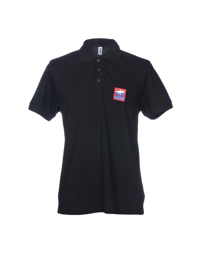 Shop Moschino Man Polo Shirt Black Size Xl Cotton