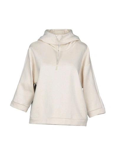 Shop Puma Hooded Sweatshirt In Ivory