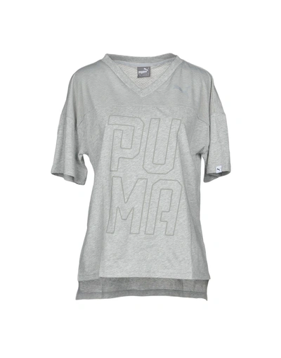 Shop Puma T-shirts In Light Grey