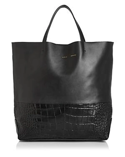 Shop Alice.d Milano Extra Large Leather Tote In Nero Black/gold