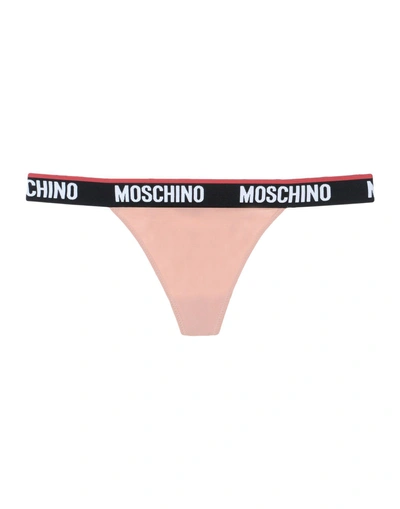 Shop Moschino Thongs In Pale Pink