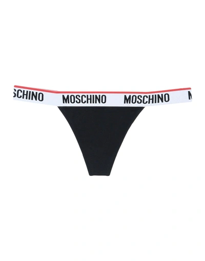 Shop Moschino Thongs In Black