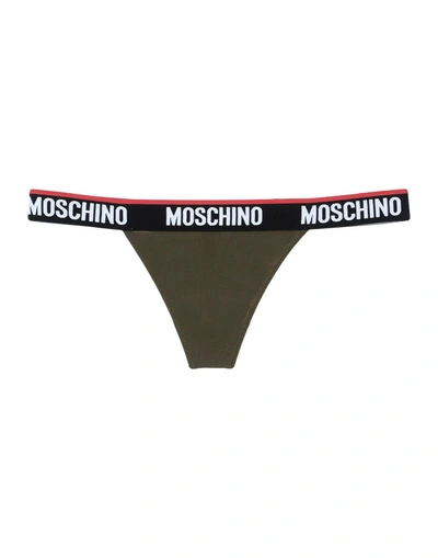 Shop Moschino G-strings In Military Green
