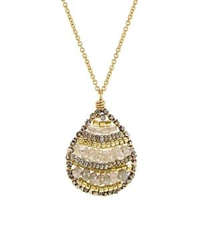 Shop Dana Kellin Beaded Teardrop Pendant Necklace, 17 In Multi/gold