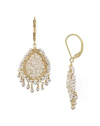 Shop Dana Kellin Tasseled Teardrop Drop Earrings In White/gold