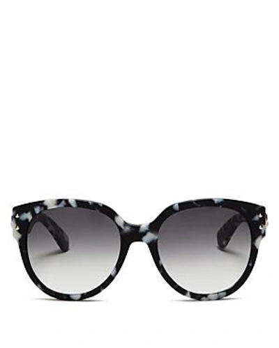 Shop Moschino Women's 013 Round Sunglasses, 56mm In Black Havana/dark Gray