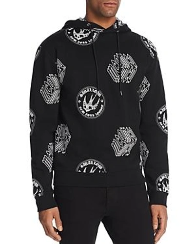 Shop Mcq By Alexander Mcqueen Mcq Alexander Mcqueen Cube Logo And Swallow Hoodie In Black