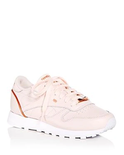 Shop Reebok Women's Classic Leather Lace Up Sneakers In Light Pink
