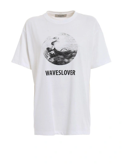 Shop Valentino Jersey Printed T-shirt In 0bo Bianco