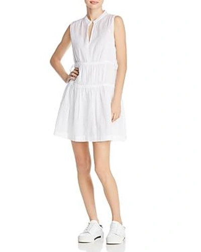 Shop Derek Lam 10 Crosby Shirred Drawstring Dress In Optic White