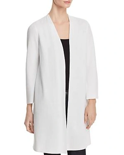 Shop Eileen Fisher Waffle-knit Open-front Cardigan In White
