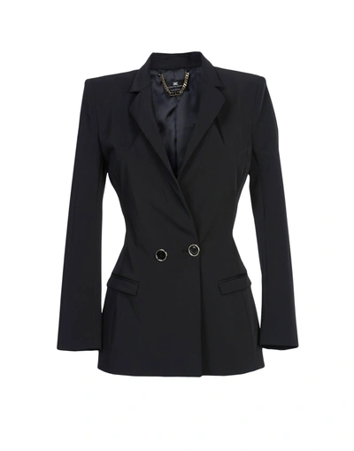 Shop Elisabetta Franchi Sartorial Jacket In Black