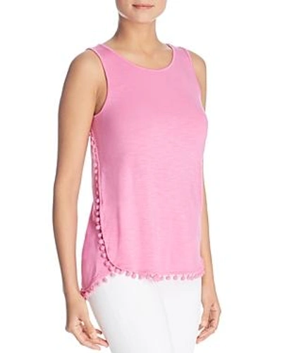 Shop Design History Pom-pom Trimmed Tank In Beach Babe Pink