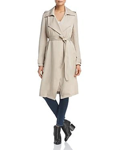 Shop Bagatelle Drapey Trench Coat In Taupe