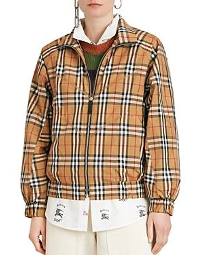 Shop Burberry Corfe Vintage Check Print Jacket In Antique Yellow Pattern