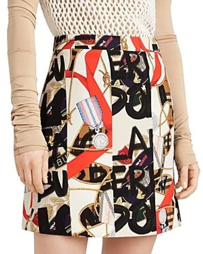 Shop Burberry Stanforth Printed Mini Skirt In Stone Pattern