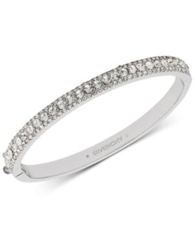 Shop Givenchy Crystal Bangle Bracelet In Silver