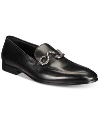 Shop Roberto Cavalli Men's Moc Toe Slip-on Loafers With Snake Ornament Men's Shoes In Black