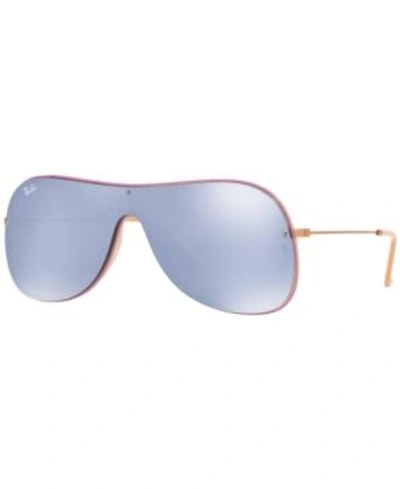 Shop Ray Ban Ray-ban Sunglasses, Rb4311n In Beige On Top Lillac/dark Violet Mirror Silver