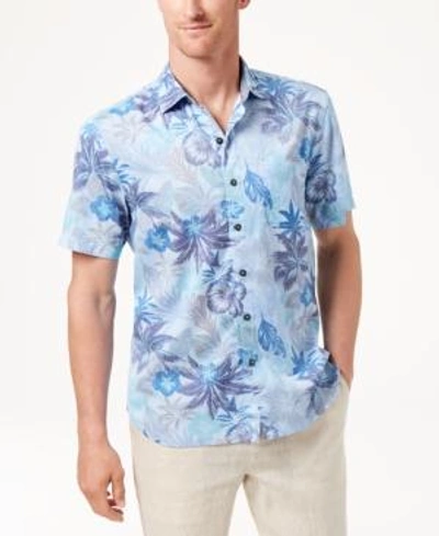 Shop Tommy Bahama Men's Fuego Floral Knit Camp Shirt In Blue Isles