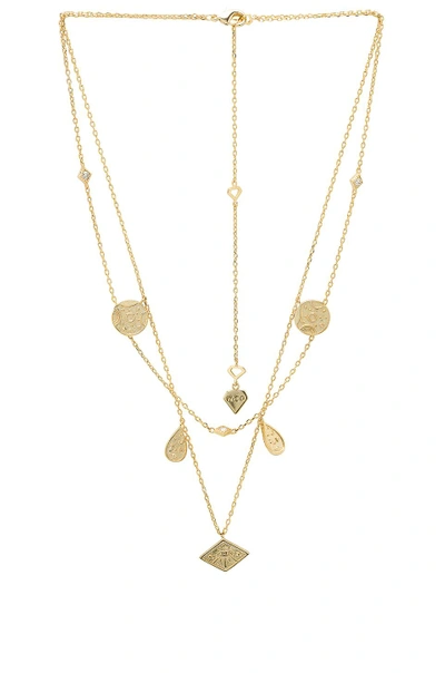 Shop Wanderlust + Co Galaxy Charms Necklace In Gold