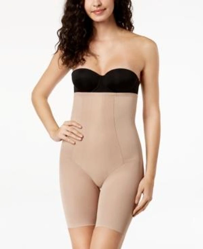 Shop Miraclesuit Women's Extra Firm Tummy-control Shape With An Edge High Waist Thigh Slimmer 2709 In Stucco