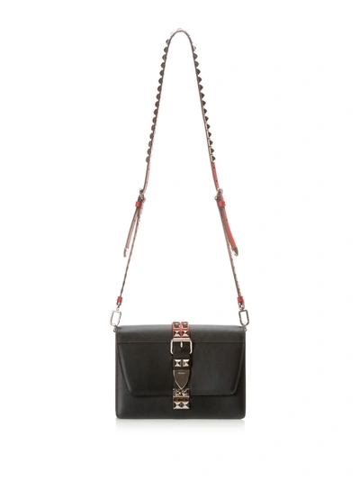 Shop Prada Elektra Calf Leather Bag In Nero Fuoco