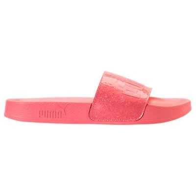 Shop Puma Women's Leadcat Glitter Slide Sandals, Pink