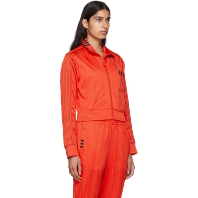 Shop Adidas Originals By Alexander Wang Red Crop Track Jacket