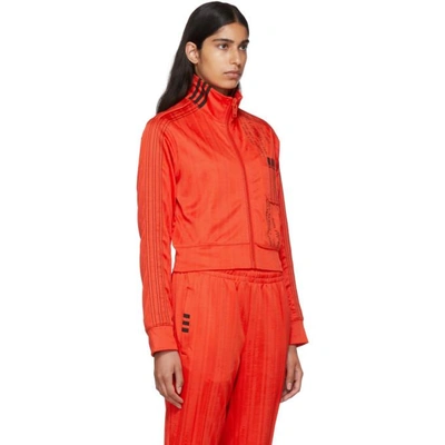 Shop Adidas Originals By Alexander Wang Red Crop Track Jacket