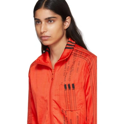 Shop Adidas Originals By Alexander Wang Red Crop Track Jacket