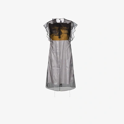 Shop Calvin Klein 205w39nyc X Andy Warhol Foundation Layered Tulle And Satin Dress In Black