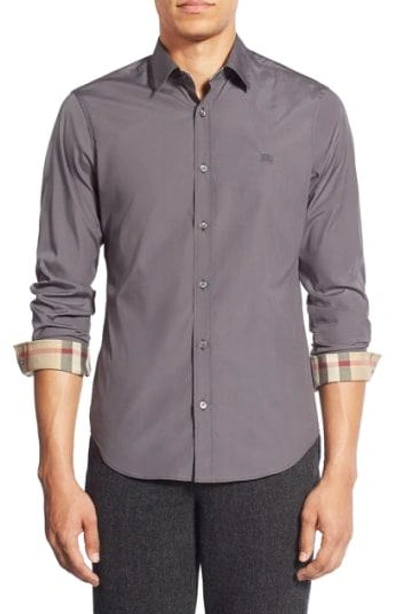 Shop Burberry Cambridge Aboyd Sport Shirt In Stone Grey