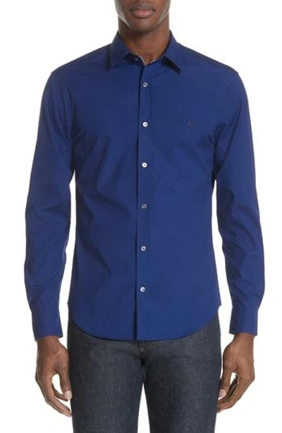 Shop Burberry Cambridge Aboyd Sport Shirt In Bright Navy