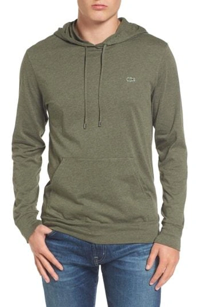 Shop Lacoste Pullover Hoodie In Aventurine Chine