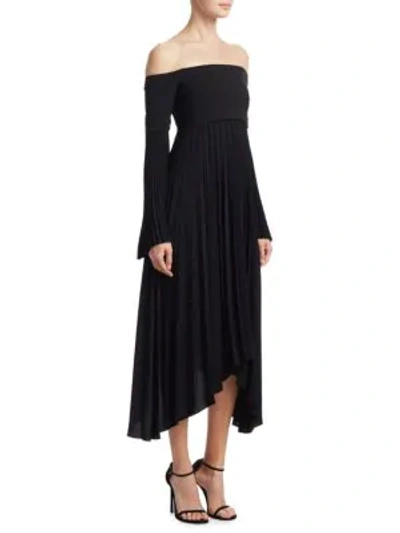 Shop A.l.c Serena Pleated Dress In Black