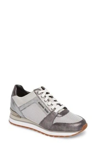 Shop Michael Michael Kors Billie Perforated Sneaker In Gunmetal