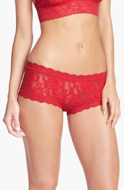 Shop Hanky Panky 'signature Lace' Boyshorts In Red