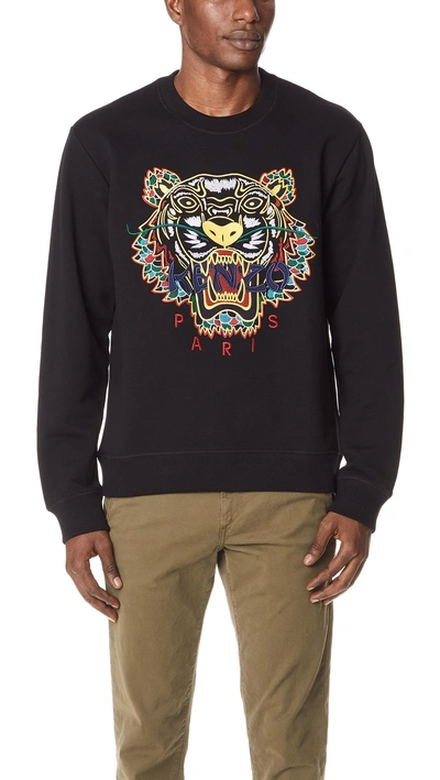 Shop Kenzo Dragon Tiger Sweatshirt In Black