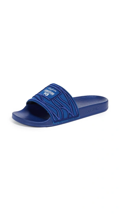 Shop Y-3 Adilette Slides In Mystery Ink/unity Ink