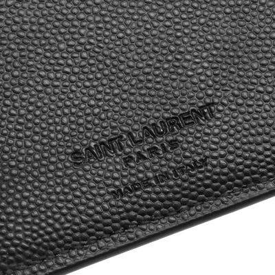 Shop Saint Laurent Grain Passport Holder In Black